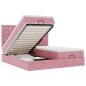 Preview: Ottoman-Bett mit Matratzen & LEDs Rosa 160x200 cm Samt