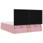 Preview: Ottoman-Bett mit Matratzen & LEDs Rosa 160x200 cm Samt