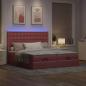Preview: Ottoman-Bett mit Matratzen & LEDs Rosa 160x200 cm Samt