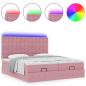 Preview: Ottoman-Bett mit Matratzen & LEDs Rosa 160x200 cm Samt
