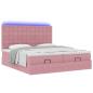 Preview: Ottoman-Bett mit Matratzen & LEDs Rosa 160x200 cm Samt