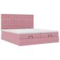Preview: Ottoman-Bett mit Matratzen & LEDs Rosa 160x200 cm Samt