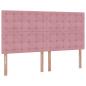 Preview: Ottoman-Bett mit Matratzen & LEDs Rosa 160x200 cm Samt