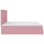 Preview: Ottoman-Bett mit Matratzen & LEDs Rosa 160x200 cm Samt