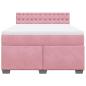 Preview: Boxspringbett mit Matratze Rosa 160x200 cm Samt