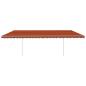 Preview: Markise Automatisch Einziehbar mit Pfosten 6x3,5 m Orange Braun