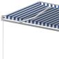 Preview: Markise Automatisch Einziehbar mit Pfosten 6x3,5 m Blau Weiß