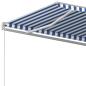 Preview: Markise Automatisch Einziehbar mit Pfosten 4x3,5 m Blau Weiß