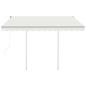 Preview: Markise Automatisch Einziehbar mit Pfosten 3x2,5 m Creme