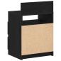 Preview: Nachttisch mit 2 Schubladen Schwarz 40x33x60 cm