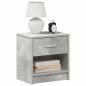 Preview: ARDEBO.de - Nachttische 2 Stk. mit Schublade Betongrau 39x28x41 cm