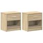 Preview: Nachttische 2 Stk. mit Schublade Sonoma-Eiche 39x28x41 cm