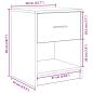 Preview: Nachttisch mit Schublade Grau Sonoma 40x34x50 cm
