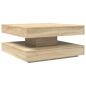 Preview: Couchtisch 360-Grad Drehbar Sonoma-Eiche 70x70x34,5 cm
