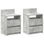 Preview: Nachttische 2 Stk. mit 2 Schubladen Betongrau 40x33x60 cm