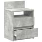 Preview: Nachttische 2 Stk. mit 2 Schubladen Betongrau 40x33x60 cm