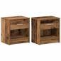 Preview: Nachttische 2 Stk. mit Schublade Altholz-Optik 39x28x41 cm