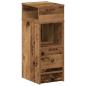 Preview: ARDEBO.de - Nachttisch mit Schublade Altholz-Optik 25x31x66 cm