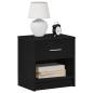 Preview: ARDEBO.de - Nachttisch mit Schublade Schwarz 39x28x41 cm