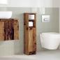 Preview: Badezimmerschrank mit Rollenhalter Altholz-Optik 20,5x22x90 cm