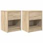 Preview: Nachttische 2 Stk. mit Schublade Sonoma-Eiche 40x34x50 cm