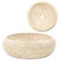 Preview: Waschbecken 40x12 cm Marmor Creme