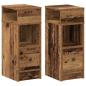 Preview: Nachttische 2 Stk. mit Schublade Altholz-Optik 25x31x66 cm