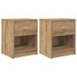 Preview: Nachttische 2 Stk. mit Schublade Artisan-Eiche 40x34x50 cm