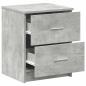 Preview: Nachttische 2 Stk. mit 2 Schubladen Betongrau 40x36x50 cm