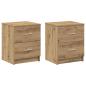 Preview: Nachttische 2 Stk. mit 2 Schubladen Artisan-Eiche 40x36x50 cm