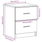 Preview: Nachttisch mit 2 Schubladen Altholz-Optik 40x36x50 cm