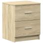 Preview: Nachttische 2 Stk. mit 2 Schubladen Sonoma-Eiche 40x36x50 cm