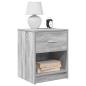 Preview: ARDEBO.de - Nachttische 2 Stk. mit Schublade Grau Sonoma 40x34x50 cm