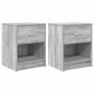 Preview: Nachttische 2 Stk. mit Schublade Grau Sonoma 40x34x50 cm