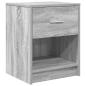 Preview: Nachttische 2 Stk. mit Schublade Grau Sonoma 40x34x50 cm