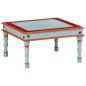 Preview: ARDEBO.de - Couchtisch Blau Handbemalt Massivholz Mango
