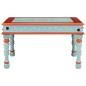 Preview: Couchtisch Blau Handbemalt Massivholz Mango