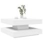 Preview: ARDEBO.de - Couchtisch 360-Grad Drehbar Weiß 70x70x34,5 cm