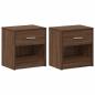 Preview: Nachttische 2 Stk. mit Schublade Eichen-Optik 39x28x41 cm