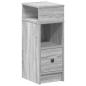 Preview: Nachttische 2 Stk. mit Schublade Grau Sonoma 25x31x66 cm