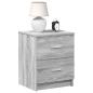 Preview: ARDEBO.de - Nachttisch mit 2 Schubladen Grau Sonoma 40x36x50 cm