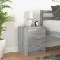 Preview: Nachttisch mit 2 Schubladen Grau Sonoma 40x36x50 cm