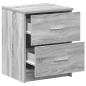 Preview: Nachttisch mit 2 Schubladen Grau Sonoma 40x36x50 cm