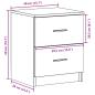 Preview: Nachttisch mit 2 Schubladen Grau Sonoma 40x36x50 cm