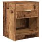 Preview: Nachttisch mit Schublade Altholz-Optik 40x34x50 cm