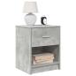 Preview: ARDEBO.de - Nachttische 2 Stk. mit Schublade Betongrau 40x34x50 cm