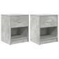 Preview: Nachttische 2 Stk. mit Schublade Betongrau 40x34x50 cm