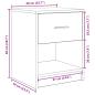 Preview: Nachttische 2 Stk. mit Schublade Betongrau 40x34x50 cm
