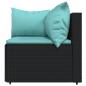 Preview: 4-tlg. Garten-Lounge-Set mit Kissen Schwarz Poly Rattan