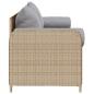 Preview: Gartensofa mit Kissen 3-Sitzer Beige Poly Rattan